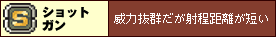 【ショットガン】
威力抜群だが射程距離が短い